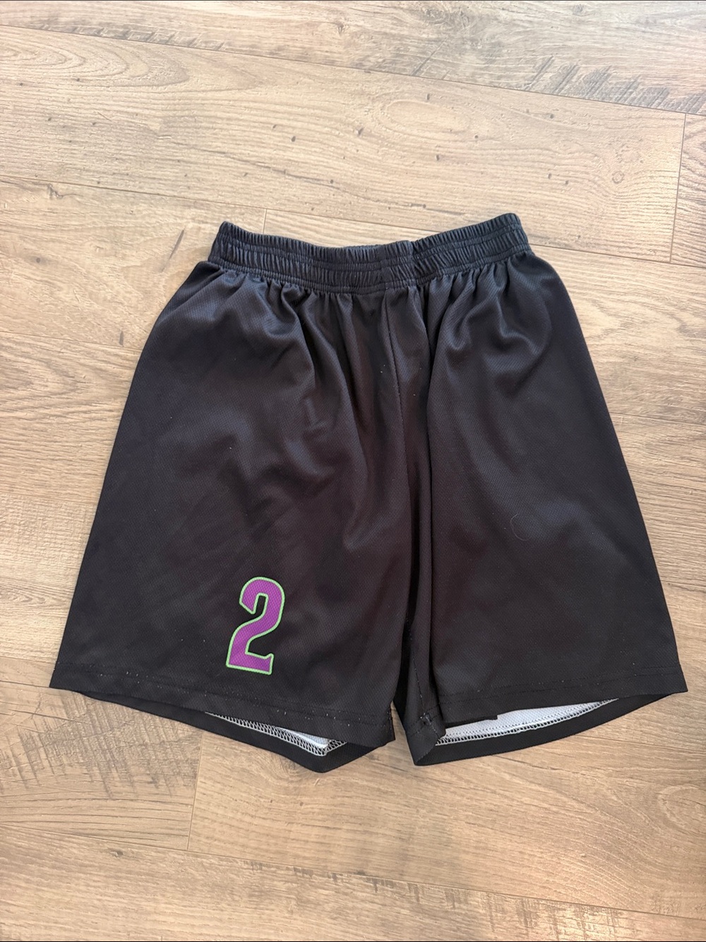 Black Men's Athletic Shorts with Contrast Number Accent